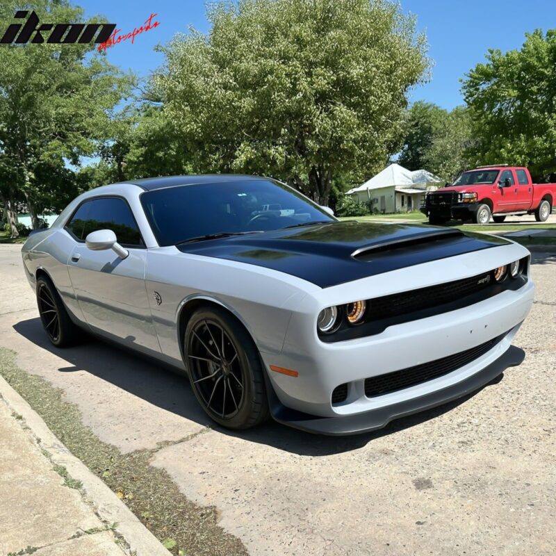 2008-2023 Dodge Challenger Hood Demon Style Aluminum Black Car Hood - Image 10