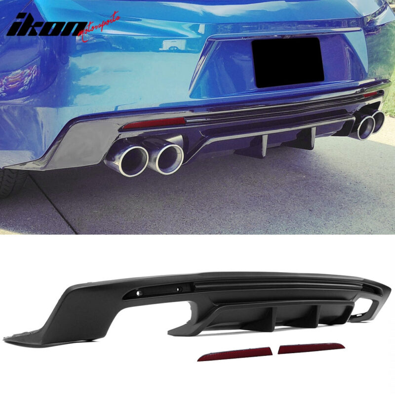 2014-2015 Chevy Camaro 6th ZL1 Style Rear Bumper+Diffsuer w/ Reflector - Image 2