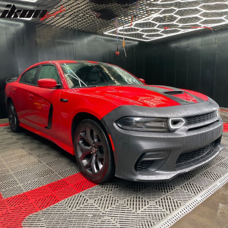 2015-2023 Dodge Charger Widebody SRT Bumper Cover Matte Black Lip PP - Image 2