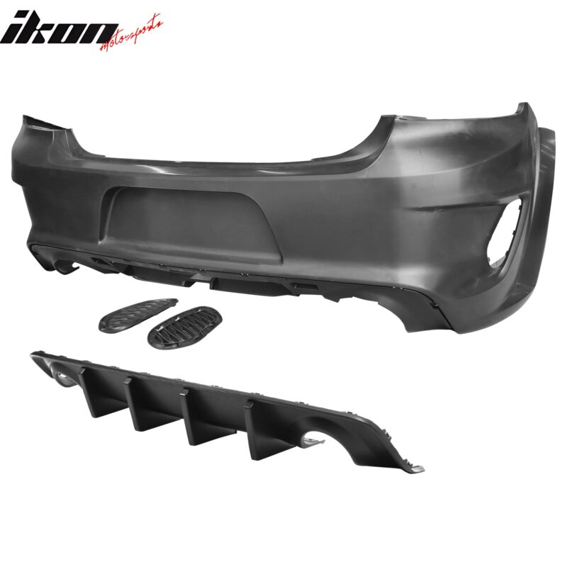 2020-2023 Dodge Charger Bumper  + Carbon Fiber Print Rear Diffuser PP - Image 2