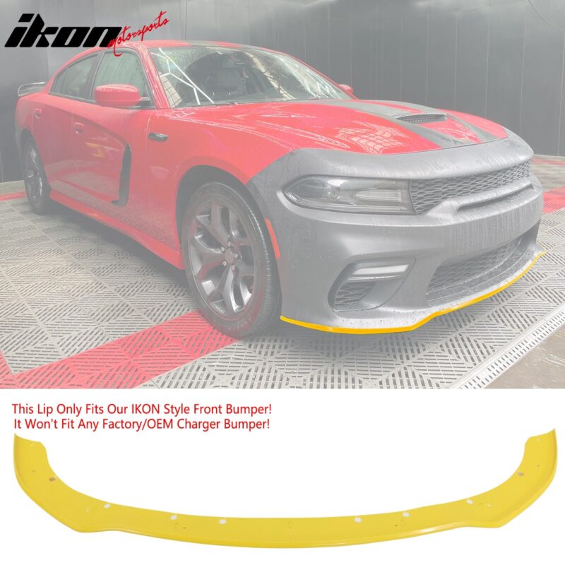 2015-2023 Dodge Charger Widebody LED Front Bumper Cover Yellow Lip PP - Image 2